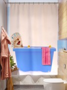 Фотоштора для ванной Котик в ванной