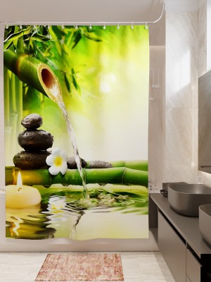 Фотоштора для ванной Бамбуковый ручеёк