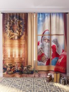 Фотошторы Дед мороз в окне