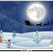 Занавес Дед мороз на фоне луны