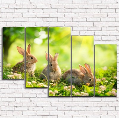 Модульная картина Кролики на полянке арт. 5-3