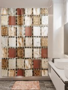 Фотоштора для ванной Текстурная мозаика