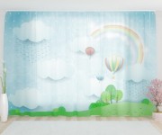 Фототюль Воздушные шары с облачками