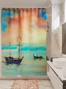 Фотоштора для ванной Длиннохвостые лодки