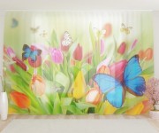 Фототюль Бабочки на цветах
