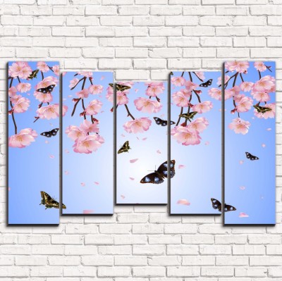 Модульная картина Бабочки и цветы арт. 5-2