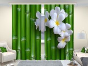 Фотошторы люкс Цветы на бамбуке