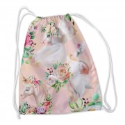 Сумка-рюкзак Цветы и единороги