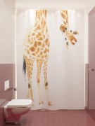 Фотоштора для ванной Жираф