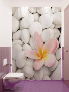 Фотоштора для ванной Розовая плюмерия