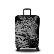 Чехол для чемодана Леопард черно-белый