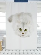 Фотоштора для ванной Играющий кот