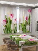 Фотошторы для кухни Праздничные цветы 6