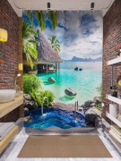 Фотоштора для ванной Пляж Таити