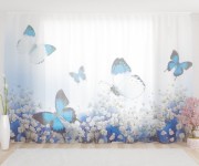Фототюль Голубые бабочки