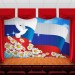 Занавес Голубь, флаг и ромашки