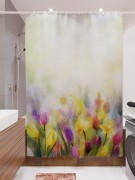 Фотоштора для ванной Акварельные тюльпаны