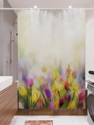 Фотоштора для ванной Акварельные тюльпаны
